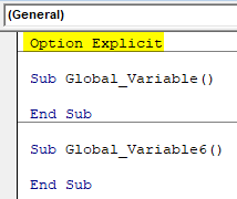 VBA Global Variables Example 1-6