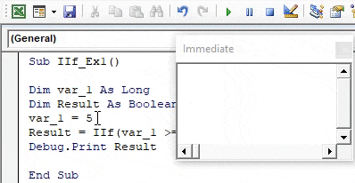 VBA IIF Example