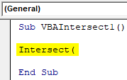 VBA Intersect Example 1-4