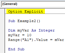 VBA Option Explicit Example 2-5