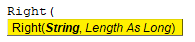 VBA Right syntax