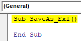 VBA Save As Example 1-2