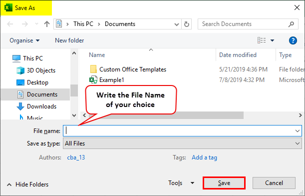 Write File Name Example 2-7