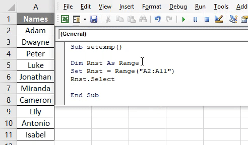 VBA Set Example 1-8