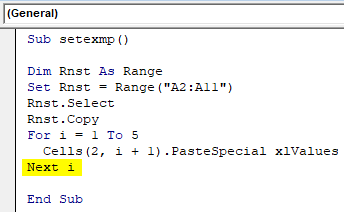 VBA Set Example 2-6