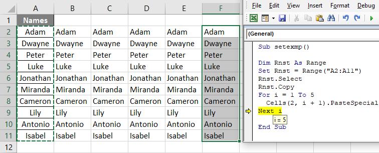 VBA Set Example 2-9