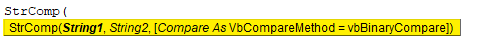 Syntax of StrComp