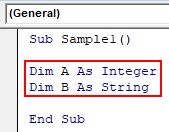 Declare variables Example 2-3