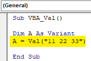 VBA Val Example 1.3