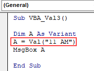 VBA Val Example 3.2