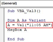VBA Val Example 3.4