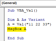 VBA Val MsgBox