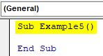 VBA WorkSheet Example 5.1
