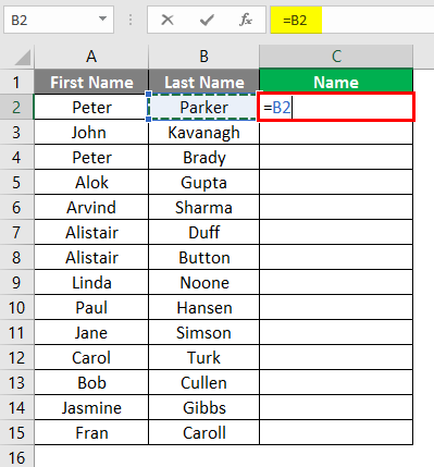 Concatenate Strings in Excel 3-2