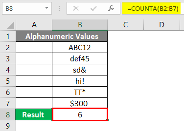 COUNTA Function in Excel 3-2