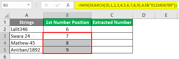 extract no from string 1-4