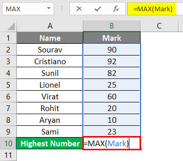 MAX Formula in Excel 2-4