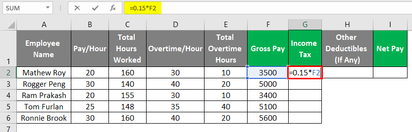 payroll in excel 1-7