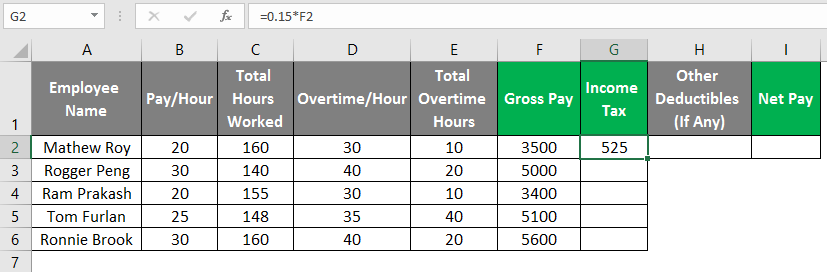 payroll in excel 1-8