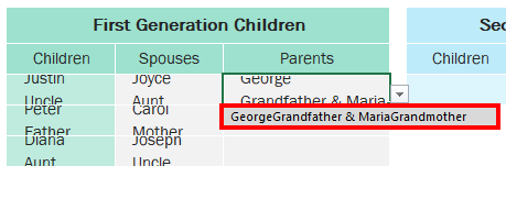 Using In-Built Family Tree Step 9