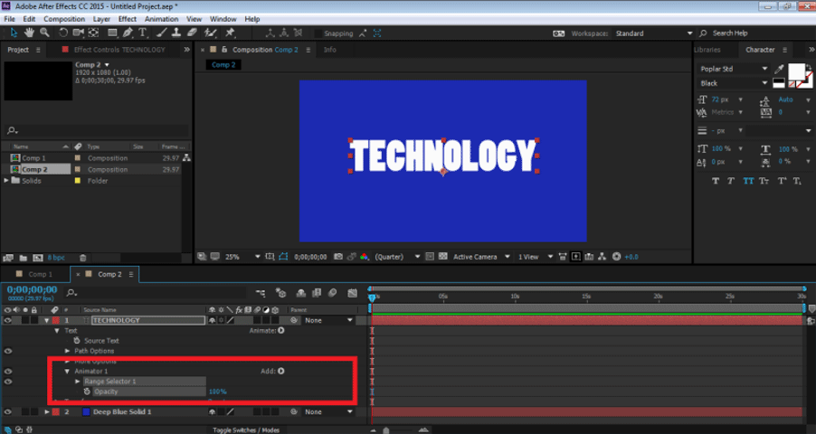 After Effect text 2.5