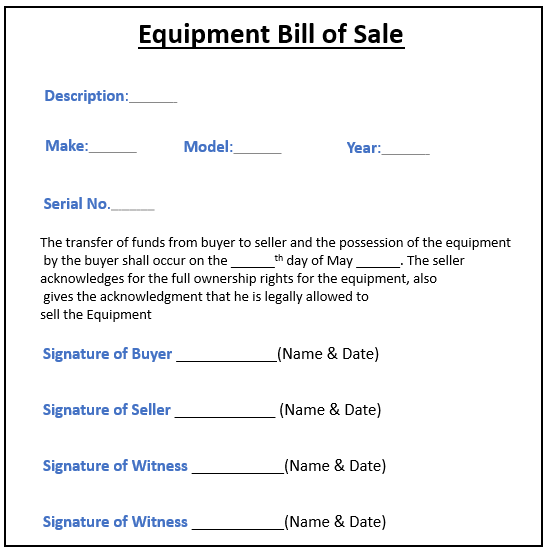 Equipment Bill of Sale -3