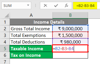 Calculate income tax in excel 3-2