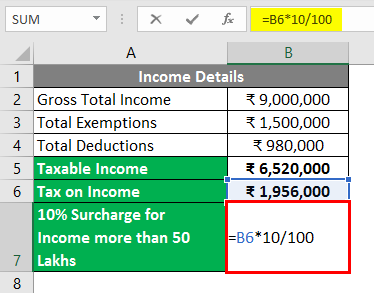 Calculate income tax in excel 3-6