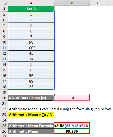 Central Tendency Formula Example 1-2