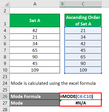 Calculation of Mode Example 2-5