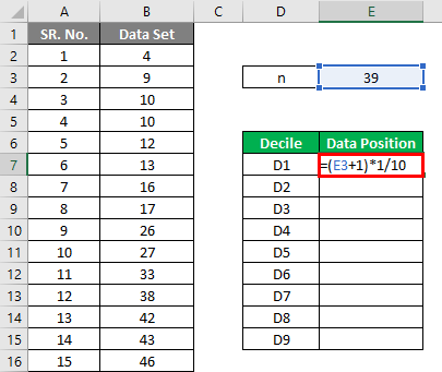 Decile Formula Example 1-3