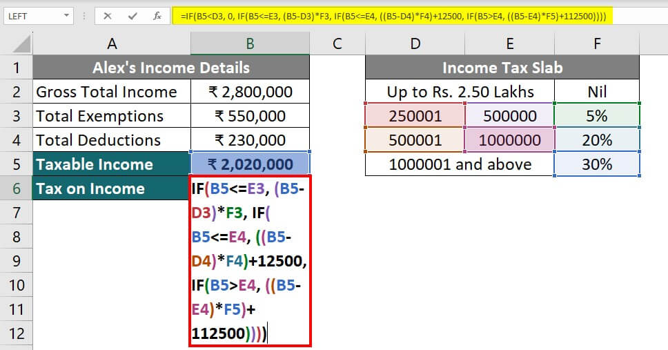 Calculate Income Tax in Excel-Example 3 Step 5