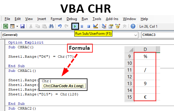 Excel VBA CHR
