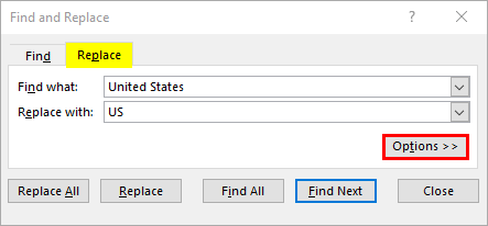 Find and Replace with More Options 3-1