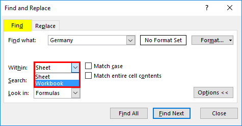 Find and Replace with More Options 3-2