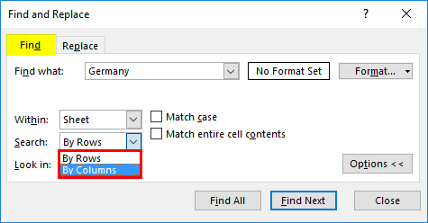 Find and Replace with More Options 3-3