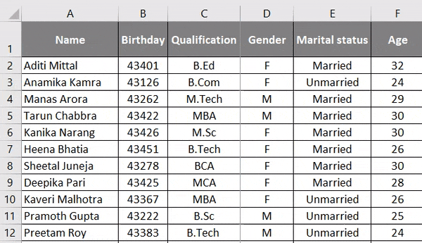 Freeze Panes in Excel 2