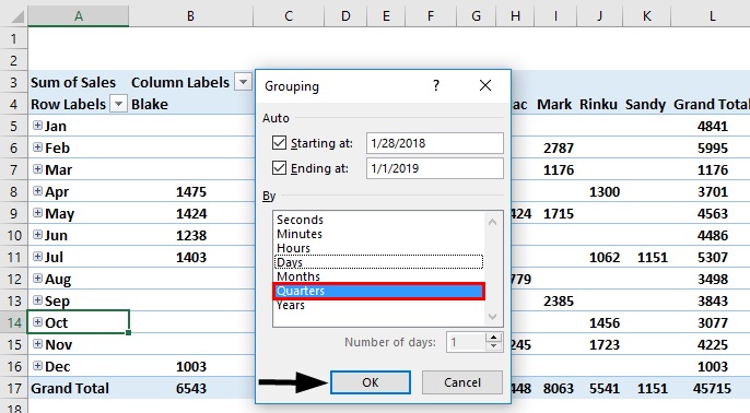 pivot table slicer 2-6