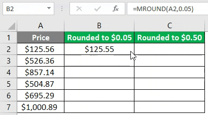 MROUND Function on Price 3-4