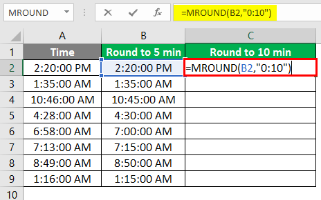 Round to 5 min - 2