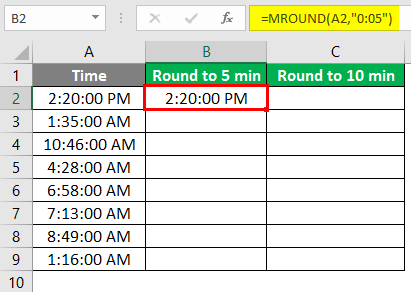 MROUND in excel 2-3