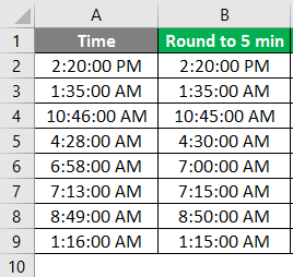 Round to 5 min - 1
