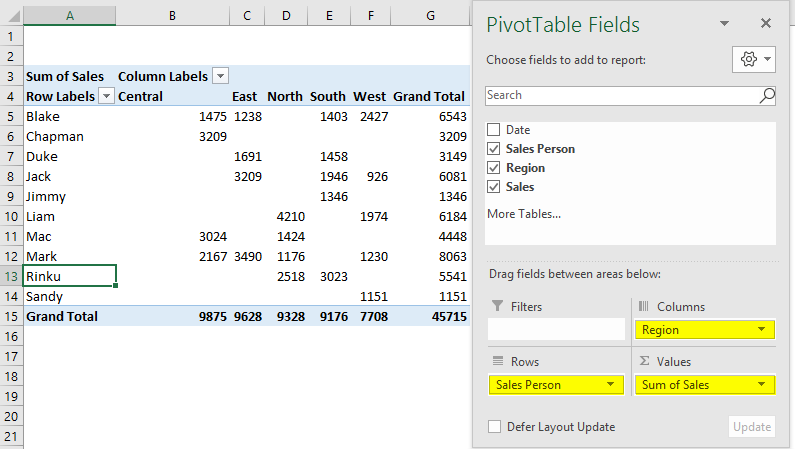 pivot table slicer 2-3