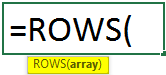 ROWS Function Syntax