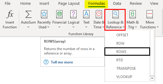 ROWS Function in Excel 1-1