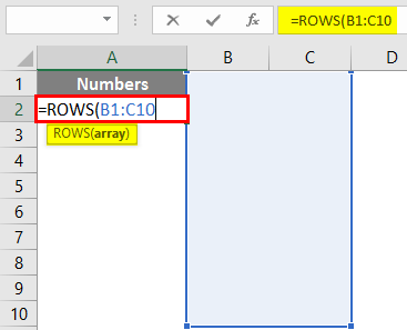 ROWS Function in Excel 1-4