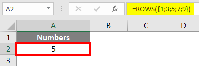ROWS Function in Excel 2-3