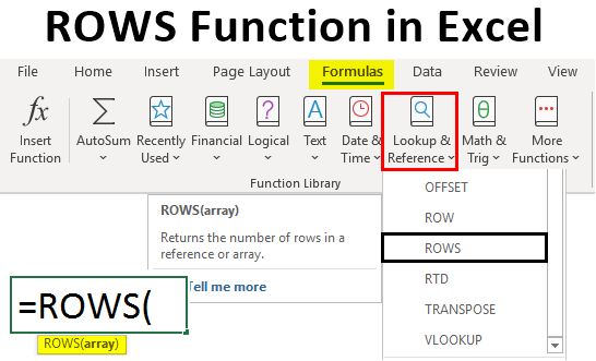 ROWS Function in Excel
