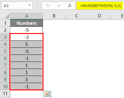 RANDBETWEEN in Excel 2-4