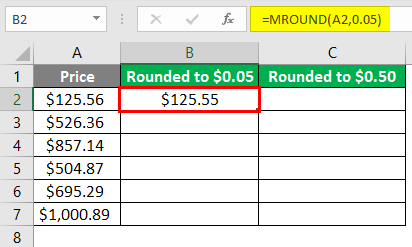 MROUND Function on Price 3-3